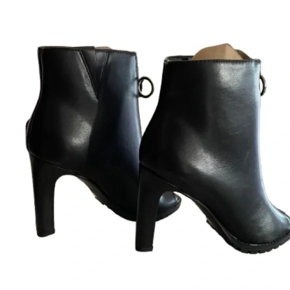 Bar III black, peep-toe,4" heel leather shoe, ships FREE! - Picture 5 of 11